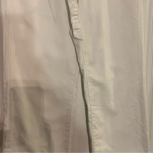 J Crew White Paper Jeans Womens Size 27 US 4 White Wide Leg Belted Elastic Waist - Picture 7 of 12